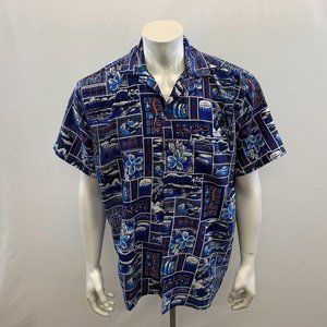 Rima Men's Blue Funky Vacation Tropical Beach Them